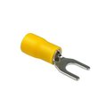 Remington Industries Fork Terminals, PVC Insulated, 10-12 AWG Wire, 10 Stud Size, Yellow, 10 Pcs SV5.5-5-10